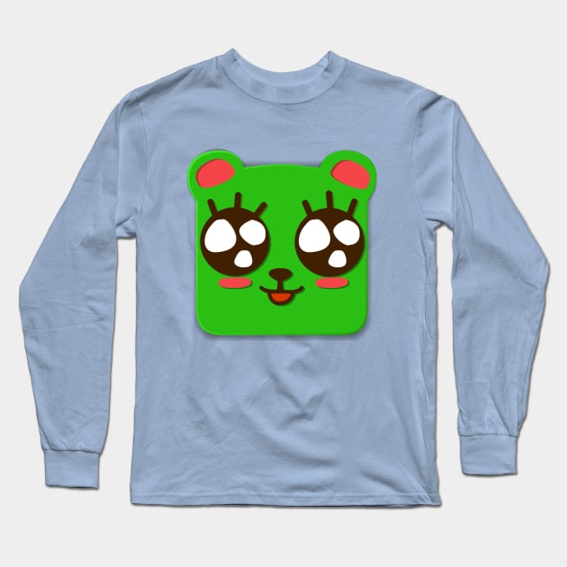 Cute Green Monster Long Sleeve T-Shirt by meteerturk